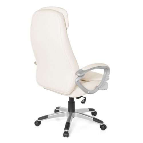 Design Bürostuhl Creme 120kg Schreibtischstuhl Kunstleder Modern Ergonomischer Chefsessel – Bild 4