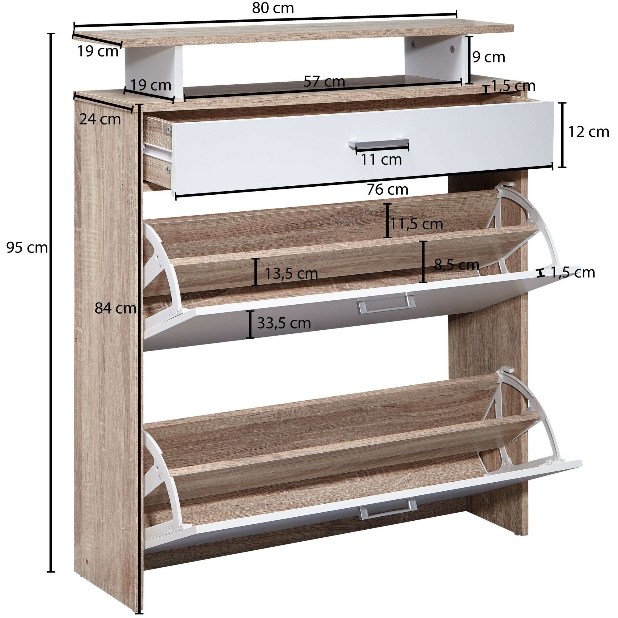 80x95x24 kaufen Holz Schuhkipper online cm Sonoma Modern