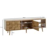 Lowboard Holz Eiche-Dekor 160x51x40 cm TV-Kommode mit zwei Türen | Design TV-Schrank Hoch | Fernsehtisch Fernsehschrank Modern | Fernsehkommode Wohnzimmer – Bild 4