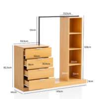 Garderobe Eiche-Dekor 145x136x40 cm Flurgarderobe Modern – Bild 4