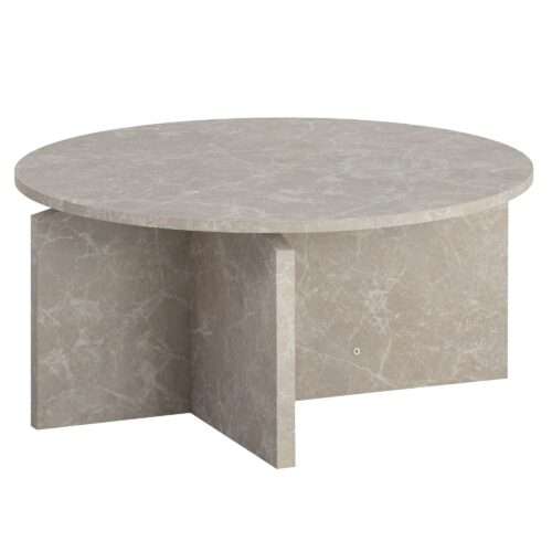 Couchtisch 70x70x33 cm Sandfarben Sofatisch in Stein-Optik Modern Design Wohnzimmertisch – Bild 7