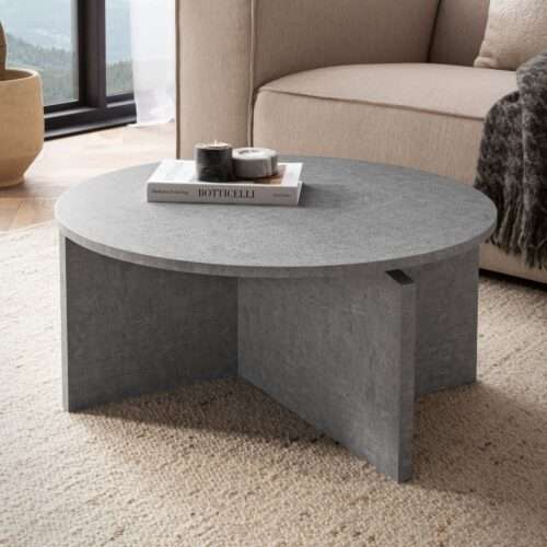 Couchtisch 70x70x33 cm Grau Sofatisch in Beton-Optik Modern Design Wohnzimmertisch – Bild 2