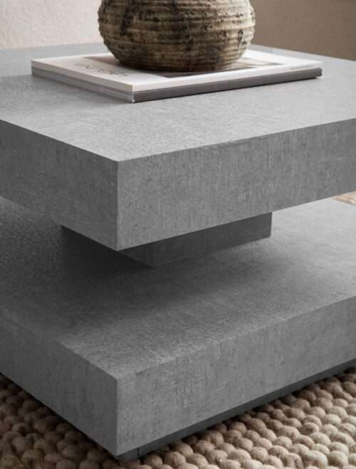 Couchtisch 60x60x34 cm Grau Sofatisch in Beton-Optik Modern Design Wohnzimmertisch – Bild 6