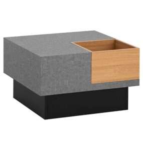 Couchtisch 65x65x40 cm Grau Sofatisch in Beton-Optik Modern