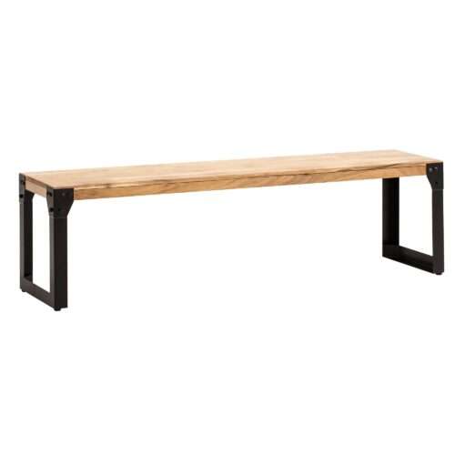 Esszimmerbank 120x40x45 cm Akazie Massivholz Metall Industrial Esstischbank Holzbank – Bild 7