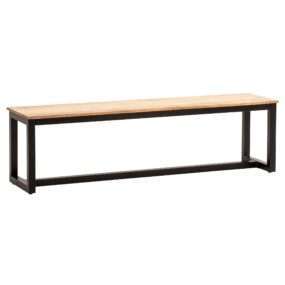 Esszimmerbank 120x40x45 cm Akazie Massivholz Metall Loft-Style