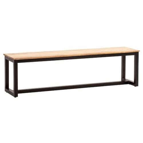 Esszimmerbank 120x40x45 cm Akazie Massivholz Metall Loft-Style Esstischbank Holzbank Massiv – Bild 7