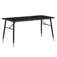 Esszimmertisch 180x90x76 cm Esstisch Schwarz in Marmor-Optik Modern – Bild 7